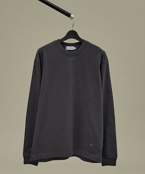 ABAHOUSE/アバハウス ワンポイント刺繍 クルーネック長袖Tシャツ チャコールグレー 48 ABAHOUSE/アバハウス ワンポイント刺繍 クルーネック長袖Tシャツ チャコールグレー 48