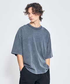ABAHOUSE / アバハウス Tシャツ | 【ヴィンテージ加工】パウダーウォッシュ 半袖Tシャツ / オーバーサイズ