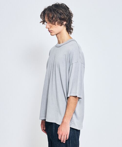 ABAHOUSE / アバハウス Tシャツ | 【ヴィンテージ加工】パウダーウォッシュ 半袖Tシャツ / オーバーサイズ | 詳細1