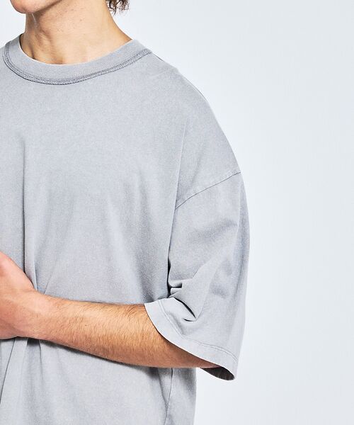 ABAHOUSE / アバハウス Tシャツ | 【ヴィンテージ加工】パウダーウォッシュ 半袖Tシャツ / オーバーサイズ | 詳細4