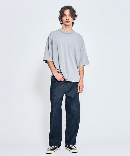 ABAHOUSE / アバハウス Tシャツ | 【ヴィンテージ加工】パウダーウォッシュ 半袖Tシャツ / オーバーサイズ | 詳細6