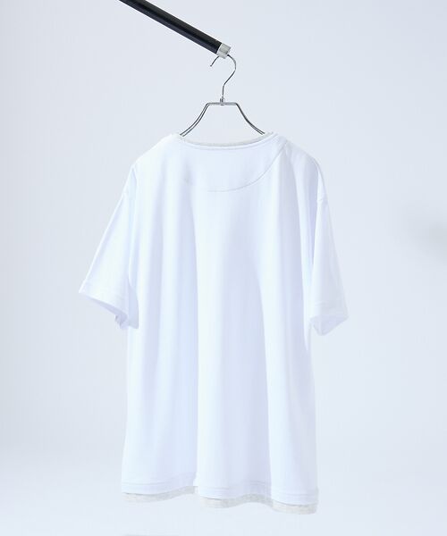 ABAHOUSE / アバハウス Tシャツ | キーネック カノコ半袖Tシャツ / フェイクレイヤード | 詳細3