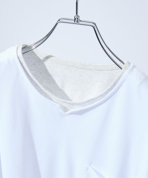 ABAHOUSE / アバハウス Tシャツ | キーネック カノコ半袖Tシャツ / フェイクレイヤード | 詳細4