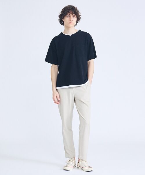 ABAHOUSE / アバハウス Tシャツ | キーネック カノコ半袖Tシャツ / フェイクレイヤード | 詳細27