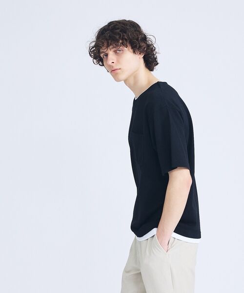 ABAHOUSE / アバハウス Tシャツ | キーネック カノコ半袖Tシャツ / フェイクレイヤード | 詳細25