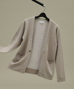 ABAHOUSE / アバハウス カーディガン・ボレロ | バイアスジャガード 1ボタン カーディガン