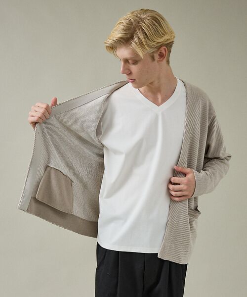 ABAHOUSE / アバハウス カーディガン・ボレロ | バイアスジャガード 1ボタン カーディガン | 詳細12