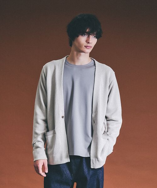 ABAHOUSE / アバハウス カーディガン・ボレロ | バイアスジャガード 1ボタン カーディガン | 詳細14