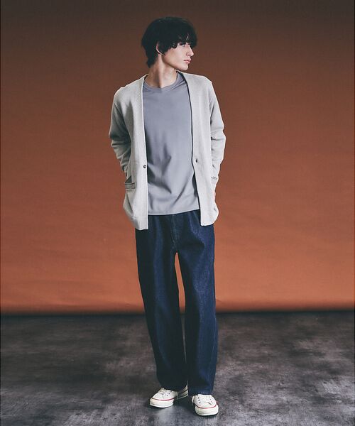 ABAHOUSE / アバハウス カーディガン・ボレロ | バイアスジャガード 1ボタン カーディガン | 詳細15