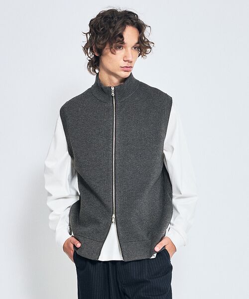 ABAHOUSE / アバハウス ニット・セーター | 12ゲージ ドライバーズニットベスト / ダブルジップ | 詳細11