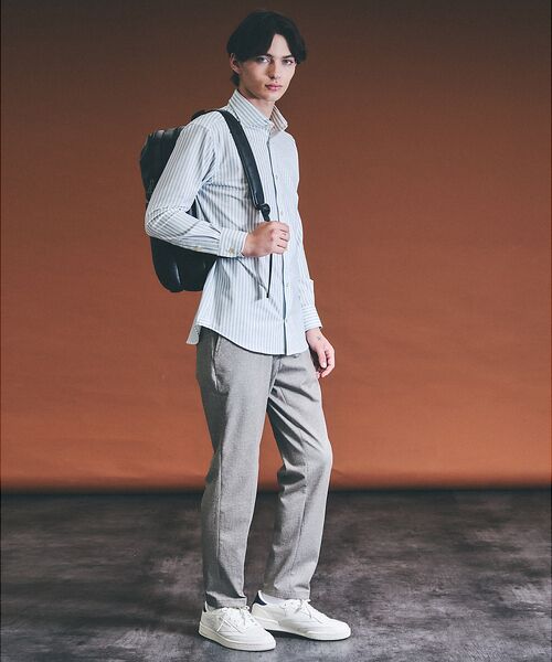 ABAHOUSE / アバハウス パンツ | 【360°ストレッチ】ノータック リバーポンチ イージーパンツ / スリムテーパ | 詳細1