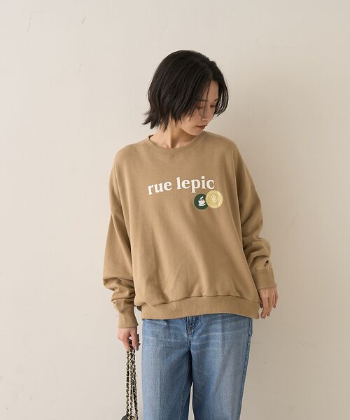 ABAHOUSE/アバハウス CAFE graphic ロゴプリント スウェット オーバーサイズ / ユニセッ ベージュ 46 ABAHOUSE/アバハウス CAFE graphic ロゴプリント スウェット オーバーサイズ / ユニセッ ベージュ 46