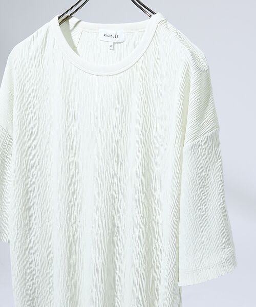ABAHOUSE / アバハウス Tシャツ | エアプリーツ ストレッチ 半袖Tシャツ / オーバーサイズ | 詳細4