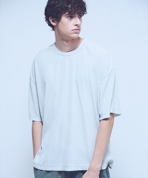 ABAHOUSE / アバハウス Tシャツ | エアプリーツ ストレッチ 半袖Tシャツ / オーバーサイズ | 詳細5