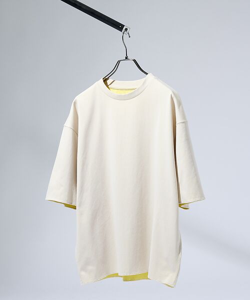 ABAHOUSE / アバハウス Tシャツ | 【リバーシブル配色】バックメッシュ 半袖Tシャツ / オーバーサイズ | 詳細2