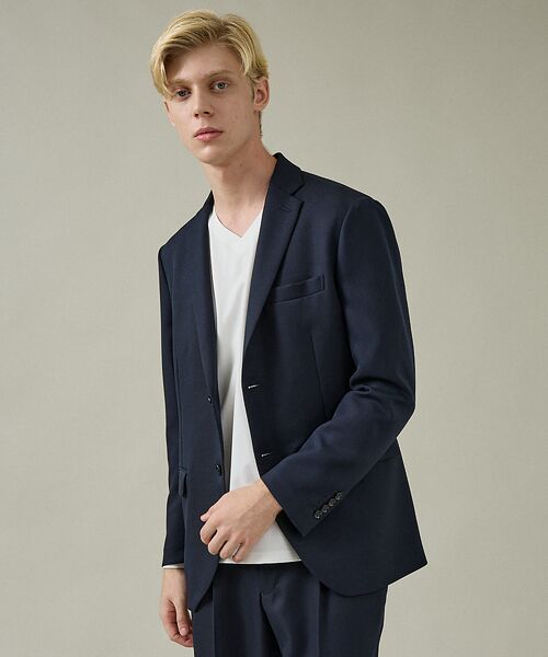 ABAHOUSE / アバハウス テーラードジャケット | 【セットアップ対応】デニムライク ジャケット / FLEX JACKET / 2(ダークネイビー)