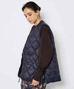 ABAHOUSE / アバハウス ベスト | 【TAION/タイオン】ミリタリー VネックWジップ ダウンベスト-ソフトシェル