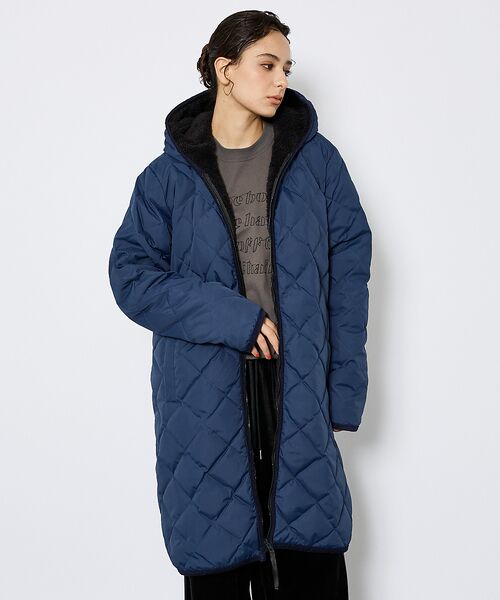 ABAHOUSE / アバハウス ダウンジャケット・ベスト | 【TAION / タイオン】シティ リバーシブル パイピングフード ダウン×ボア | 詳細4