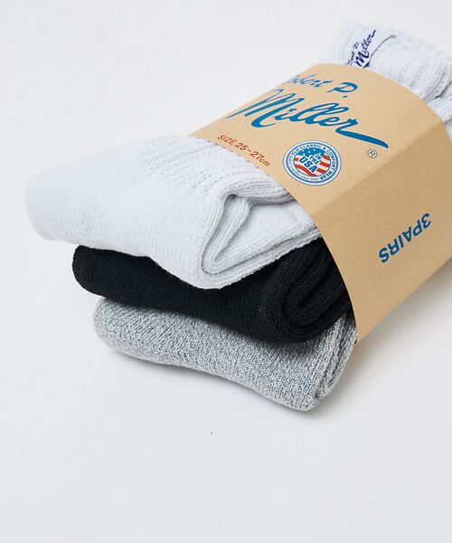 ABAHOUSE / アバハウス ソックス | 【Robert P.Miller/ロバートピーミラー】3P 無地ソックス/アソー | 詳細7