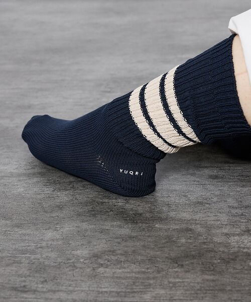 ABAHOUSE / アバハウス ソックス | 【YUQRI/ユクリ】Walky/ラインソックス/靴下/消臭機能【WEB限定】 | 詳細3