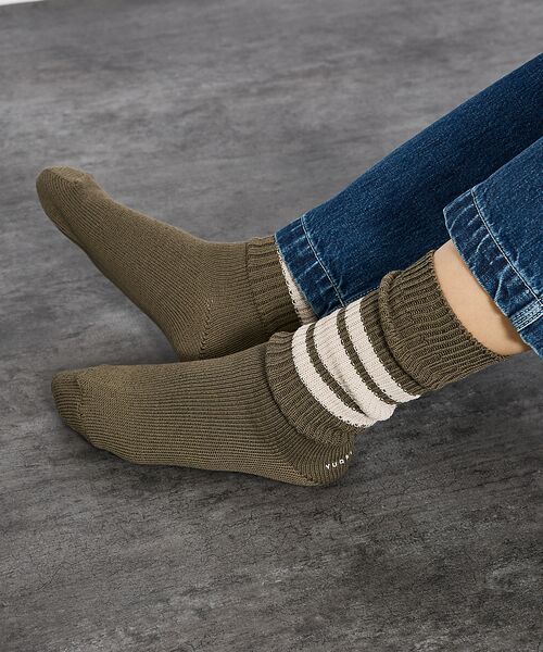 ABAHOUSE / アバハウス ソックス | 【YUQRI/ユクリ】Walky/ラインソックス/靴下/消臭機能【WEB限定】 | 詳細6