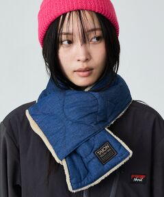 ABAHOUSE / アバハウス マフラー・ショール・スヌード・ストール | 【TAION / タイオン】ミリタリー リバーシブル ダウンマフラー/デニム/リ