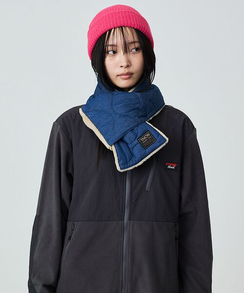 ABAHOUSE / アバハウス マフラー・ショール・スヌード・ストール | 【TAION / タイオン】ミリタリー リバーシブル ダウンマフラー/デニム/リ | 詳細4