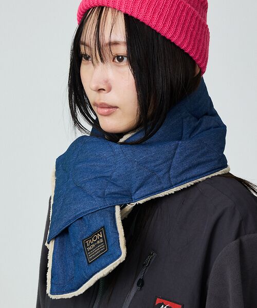 ABAHOUSE / アバハウス マフラー・ショール・スヌード・ストール | 【TAION / タイオン】ミリタリー リバーシブル ダウンマフラー/デニム/リ | 詳細5