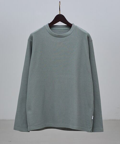 ABAHOUSE / アバハウス Tシャツ | ダブルジャージ 鹿の子 プルオーバー(セージグリーン)