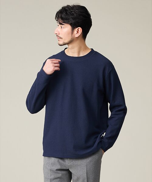 ABAHOUSE / アバハウス Tシャツ | ダブルジャージ 鹿の子 プルオーバー(ネイビー)