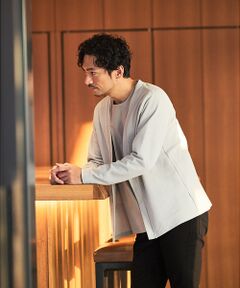 ABAHOUSE / アバハウス カーディガン・ボレロ | ダブルジャージ 鹿の子 ワンボタンカーディガン