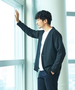 ABAHOUSE / アバハウス カーディガン・ボレロ | ダブルジャージ 鹿の子 ワンボタンカーディガン