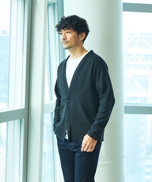 ABAHOUSE / アバハウス カーディガン・ボレロ | ダブルジャージ 鹿の子 ワンボタンカーディガン | 詳細17