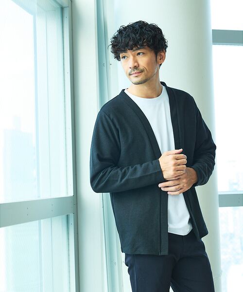 ABAHOUSE / アバハウス カーディガン・ボレロ | ダブルジャージ 鹿の子 ワンボタンカーディガン | 詳細16