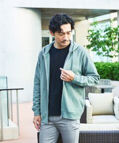 ABAHOUSE / アバハウス パーカー | ダブルジャージ 鹿の子 ジップパーカー