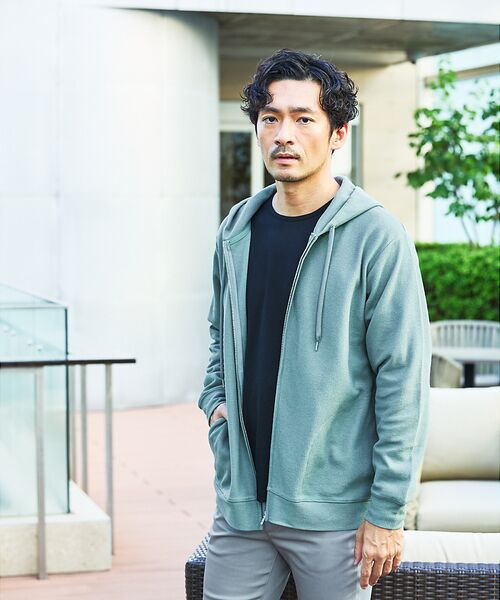 ABAHOUSE / アバハウス パーカー | ダブルジャージ 鹿の子 ジップパーカー | 詳細3