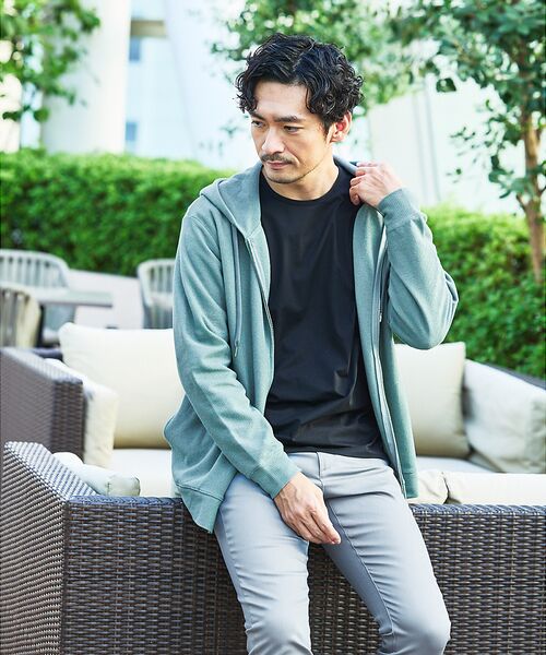 ABAHOUSE / アバハウス パーカー | ダブルジャージ 鹿の子 ジップパーカー | 詳細6