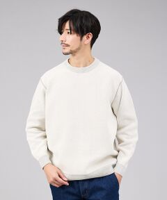 ABAHOUSE / アバハウス ニット・セーター | ダブルフェイス モールカノコ プルオーバー ライン切替えニット