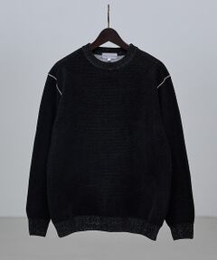 ABAHOUSE / アバハウス ニット・セーター | ダブルフェイス モールカノコ プルオーバー ライン切替えニット