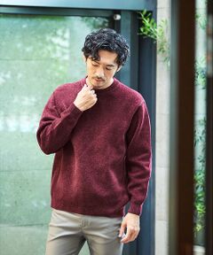 ABAHOUSE / アバハウス ニット・セーター | ダブルフェイス モールカノコ プルオーバー ライン切替えニット