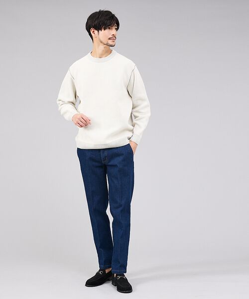 ABAHOUSE / アバハウス ニット・セーター | ダブルフェイス モールカノコ プルオーバー ライン切替えニット | 詳細2