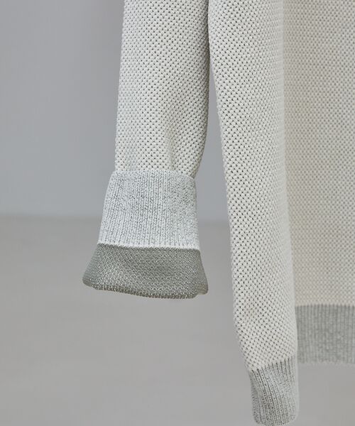 ABAHOUSE / アバハウス ニット・セーター | ダブルフェイス モールカノコ プルオーバー ライン切替えニット | 詳細4