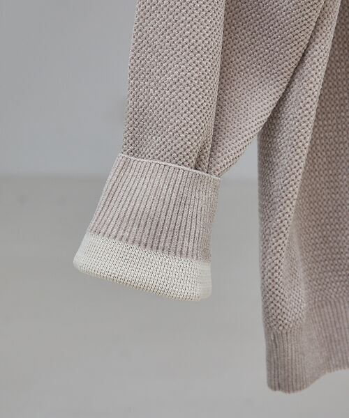 ABAHOUSE / アバハウス ニット・セーター | ダブルフェイス モールカノコ プルオーバー ライン切替えニット | 詳細7