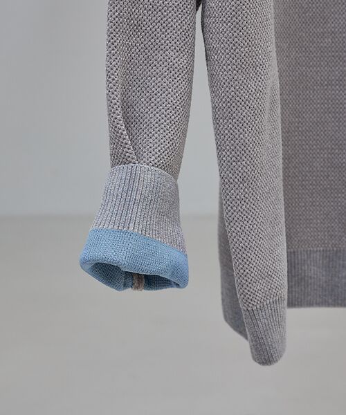 ABAHOUSE / アバハウス ニット・セーター | ダブルフェイス モールカノコ プルオーバー ライン切替えニット | 詳細10