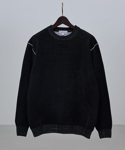 ABAHOUSE / アバハウス ニット・セーター | ダブルフェイス モールカノコ プルオーバー ライン切替えニット | 詳細11
