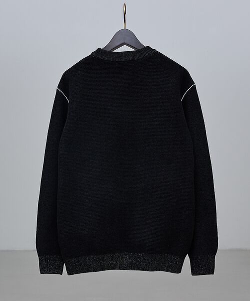 ABAHOUSE / アバハウス ニット・セーター | ダブルフェイス モールカノコ プルオーバー ライン切替えニット | 詳細12