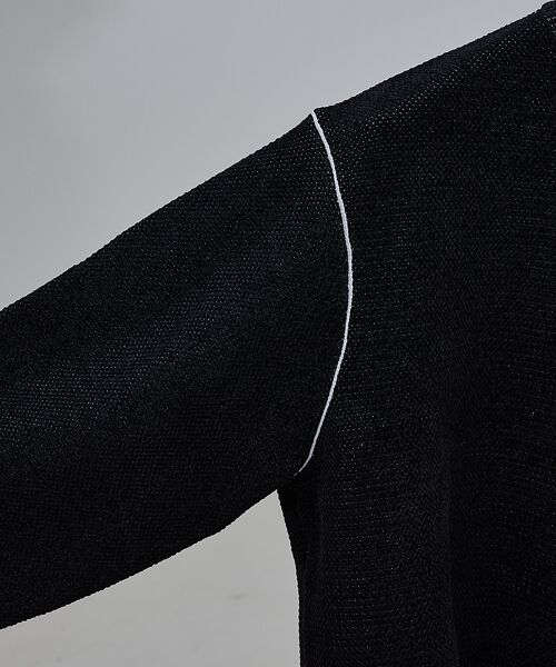 ABAHOUSE / アバハウス ニット・セーター | ダブルフェイス モールカノコ プルオーバー ライン切替えニット | 詳細14