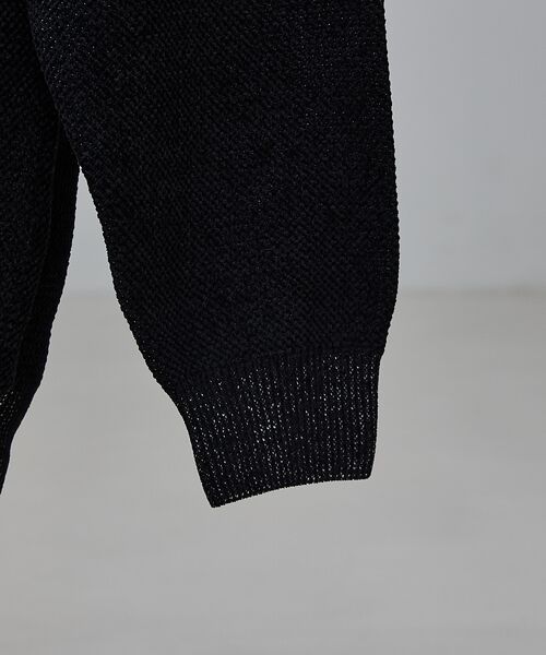 ABAHOUSE / アバハウス ニット・セーター | ダブルフェイス モールカノコ プルオーバー ライン切替えニット | 詳細15