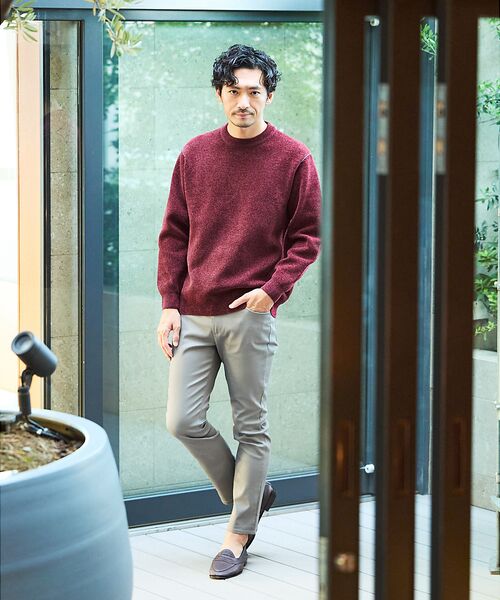 ABAHOUSE / アバハウス ニット・セーター | ダブルフェイス モールカノコ プルオーバー ライン切替えニット | 詳細22