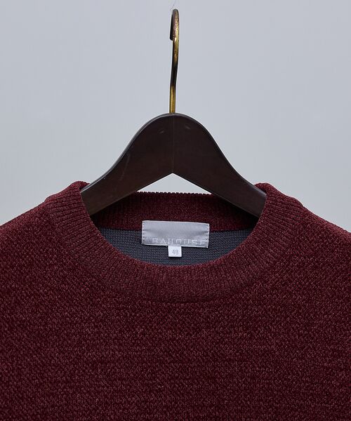 ABAHOUSE / アバハウス ニット・セーター | ダブルフェイス モールカノコ プルオーバー ライン切替えニット | 詳細23
